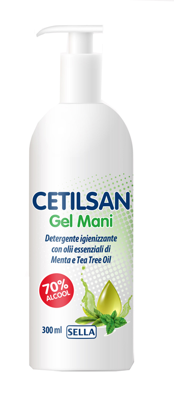 CETILSAN GEL MANI DETERGENTE IGIENIZZANTE OLII ESSENZIALI MENTA E TEA TREE OIL 300 ML - Farmacia Mortise