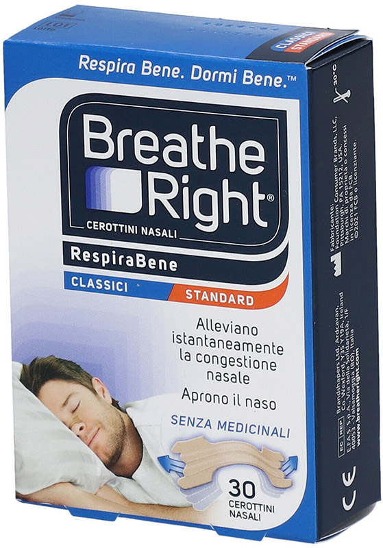 CEROTTI NASALI BREATHE RIGHT CLASSICI 30 PEZZI - Farmacia Mortise