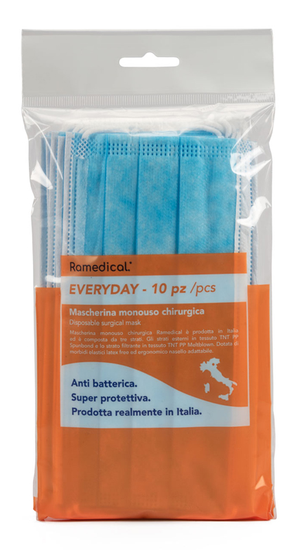 MASCHERINA CHIRURGICA TIPO II EVERYDAY AZZURRO 10 PEZZI - Farmacia Mortise