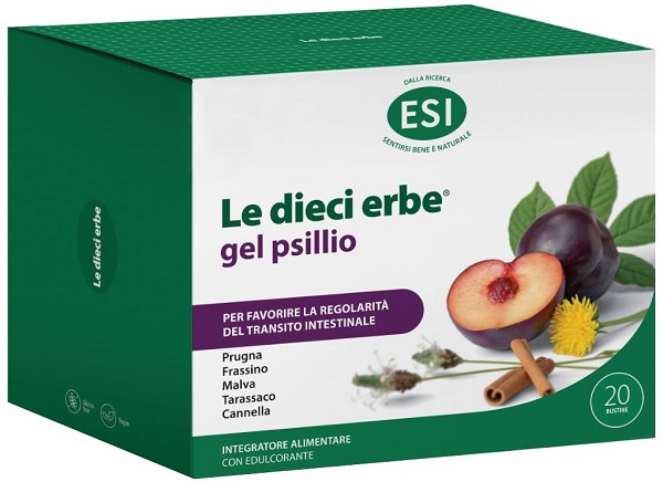 ESI LE DIECI ERBE GEL PSILLIO 20 BUSTINE 5,6 G SENZA GLUTINE CON EDULCORANTE - Farmacia Mortise