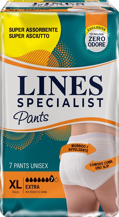 PANNOLONE MUTANDINA LINES SPECIALIST UNISEX EXTRA XL 7 PEZZI - Farmacia Mortise