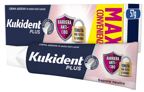 KUKIDENT PLUS BARRIERA ANTI-CIBO NEUTRO CREMA ADESIVA DENTIERE 57 G - Farmacia Mortise
