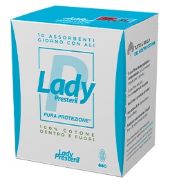 LADY PRESTERIL ASSORBENTI GIORNO CON ALI RIPIEGATI BIODEGRADABILI 10 PEZZI - Farmacia Mortise
