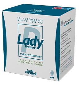 LADY PRESTERIL ASSORBENTI NOTTE CON ALI RIPIEGATI BIODEGRADABILI 10 PEZZI - Farmacia Mortise