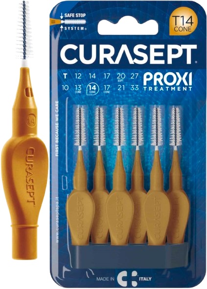 CURASEPT PROXI T14 OCRA/DARK GOLD 6 PEZZI - Farmacia Mortise