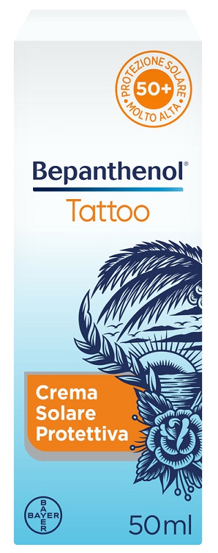 BEPANTHENOL TATTOO CREMA SOLARE PROTETTIVA SPF50+ 50 ML - Farmacia Mortise