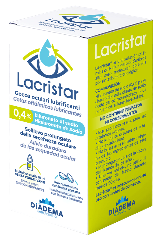 LACRISTAR GOCCE OCULARI LUBRIFICANTI 0,4% IALURONATO DI SODIO MULTIDOSE 10 ML - Farmacia Mortise