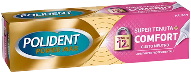 CREMA ADESIVA PROTESI DENTALI POLIDENT POWER MAX SUPER TENUTA+COMFORT 40 G - Farmacia Mortise