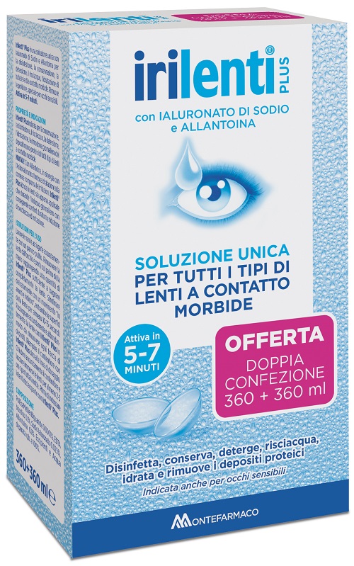 SOLUZIONE UNICA PER LENTI A CONTATTO IRILENTI 2 PEZZI DA 360 ML - Farmacia Mortise
