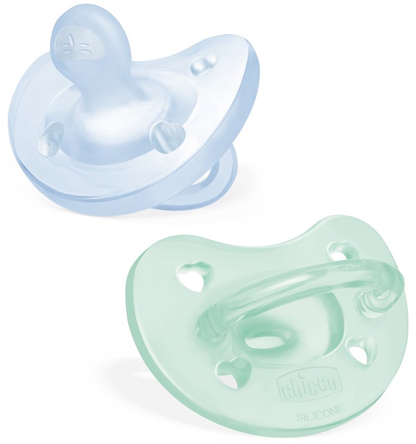 CHICCO GOMMOTTO SILICONE AZZURRO 2-6 MESI 2 PEZZI - Farmacia Mortise