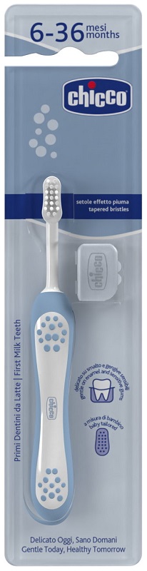 CHICCO SPAZZOLINO 6 MESI+ AZZURRO - Farmacia Mortise