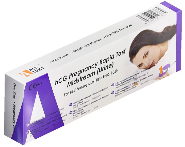 TEST RAPIDO AUTODIAGNOSTICO ALLTEST HCG PREGNANCY DETERMINAZIONE QUALITATIVA GONADOTROPINA CORIONICA UMANA NELL'URINA MEDIANTE IMMUNOCROMATOGRAFIA 1 PEZZO - Farmacia Mortise