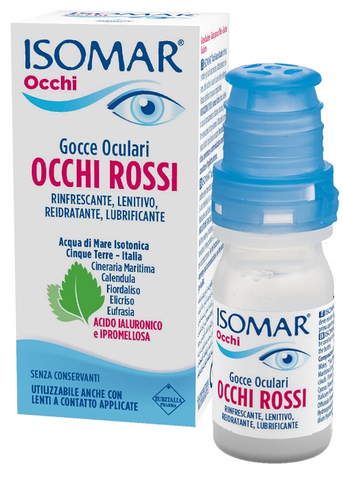 ISOMAR OCCHI ROSSI GOCCE OCULARI ACIDO IALURONICO 0,20% 10 ML - Farmacia Mortise