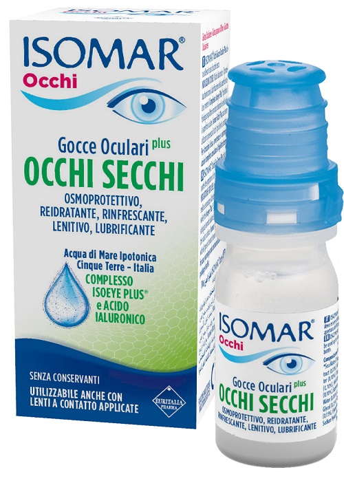 ISOMAR OCCHI SECCHI PLUS GOCCE OCULARI ACIDO IALURONICO 0,20% 10 ML - Farmacia Mortise