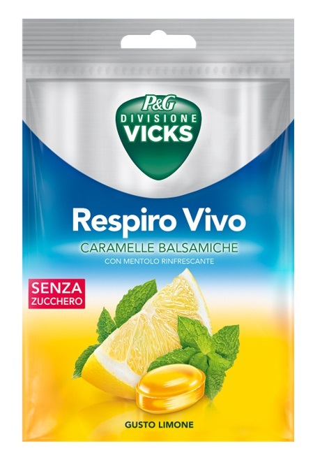 VICKS RESPIRO VIVO CARAMELLE BALSAMICHE LIMONE 72 G CON EDULCORANTI - Farmacia Mortise